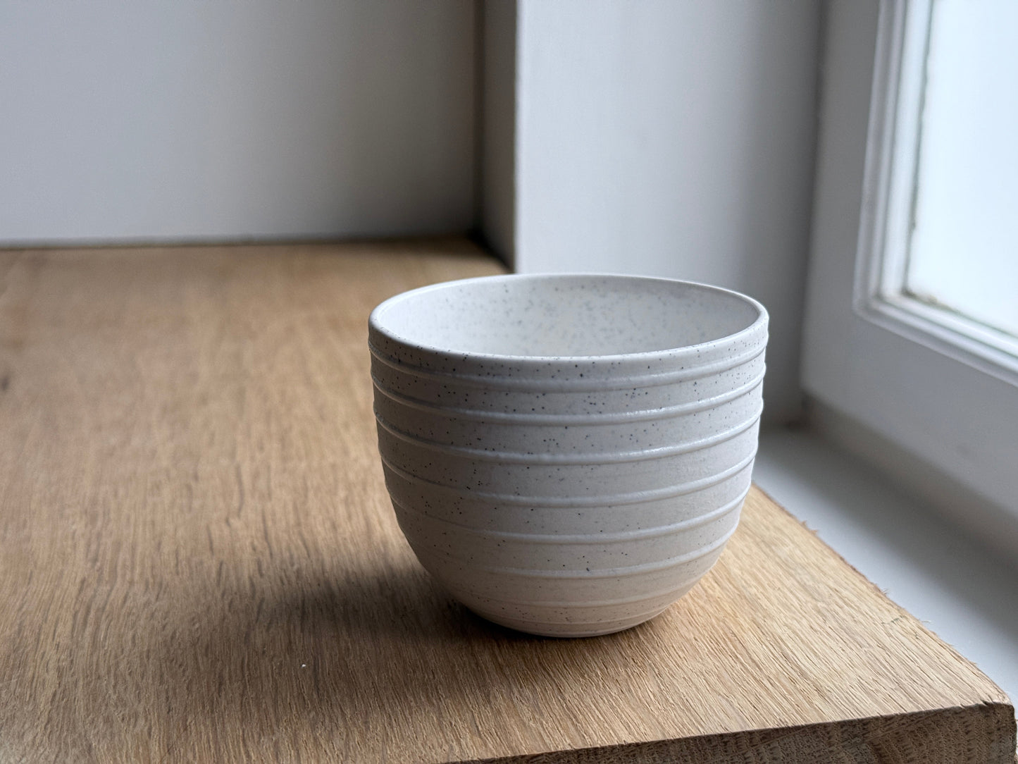 Cortado Cup, Light Stone Grey w/ glazed stripes (130 ml)